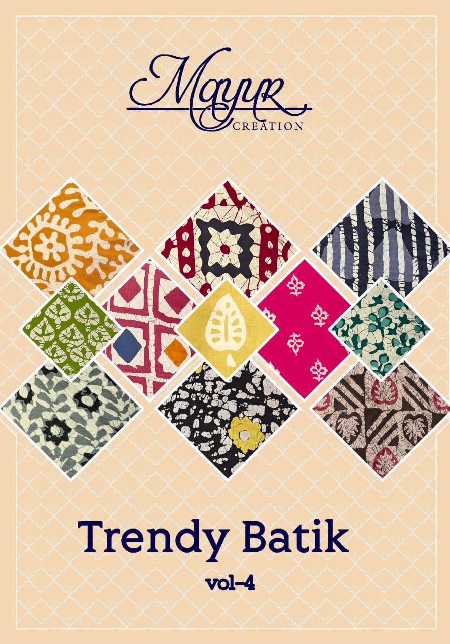 Trendy Batik Vol 4 By Mayur Printed Cotton Dress Material Wholesale Market In Surat